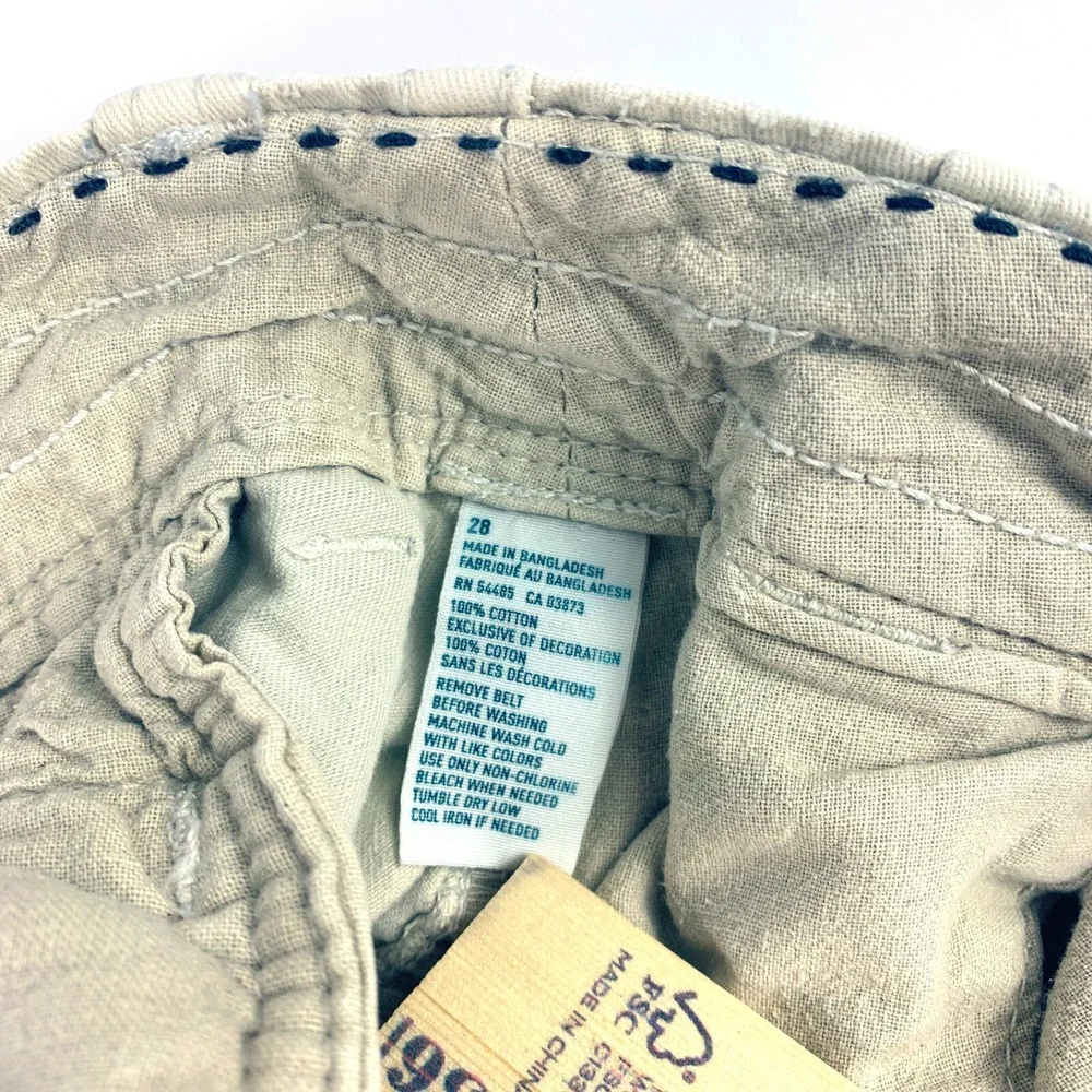 American Eagle Outfitters AEO Longer Length Mens Shorts Sz 28 Flat‎ Front Chino